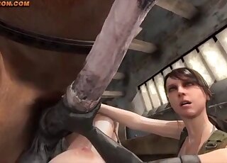 Quiet from Metal Gear gets fucked by D-Horse