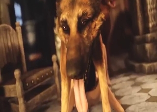 Zoophile porn in 3D with a horse who fucks