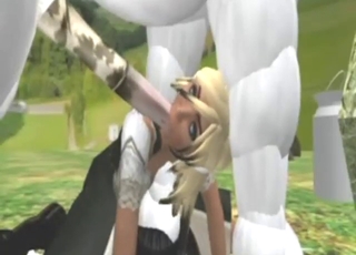 3D zoo XXX showing hard horse cock sucking