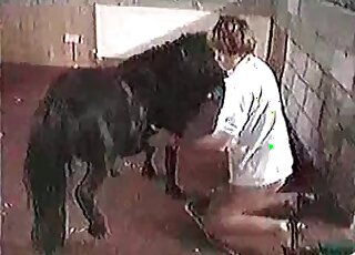 Mature babe fooling around in a beast vid